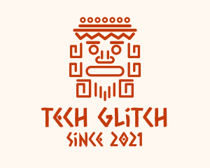 Aztec Head Statue logo design