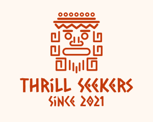 Aztec Head Statue logo design