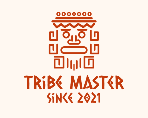 Aztec Head Statue logo design