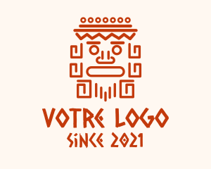 Civilization - Aztec Head Statue logo design