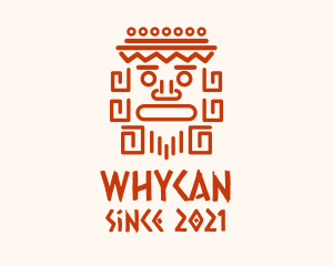 Ancient-tribe - Aztec Head Statue logo design