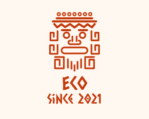 Aztec Head Statue logo design