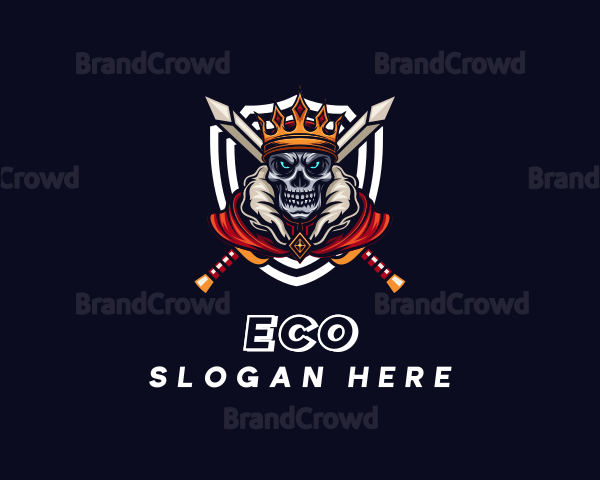 Crown Skull King Sword Logo