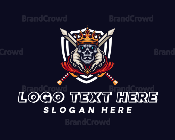 Crown Skull King Sword Logo