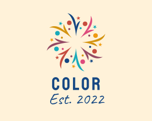 Colorful Firework Fest  logo design