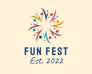 Fest - Colorful Firework Fest logo design