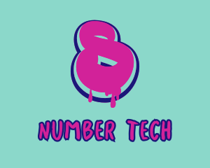 Number - Paint Graffiti Number 8 logo design