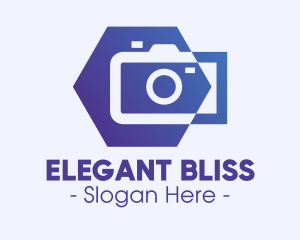 Camera Lens - Blue Photography Studio logo design