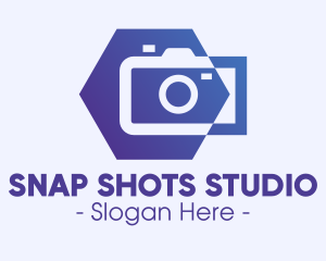 Camera Lens - Blue Photography Studio logo design