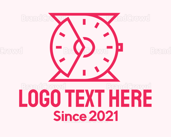 Pink Outline Wristwatch Logo