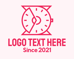 Sand Timer - Pink Outline Wristwatch logo design
