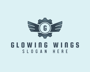 Industrial Gear Wing Mechanic logo design