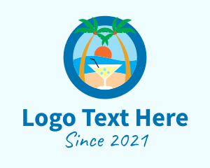 Beach Bar - Summer Bar Emblem logo design