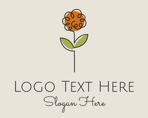 Flower Arrangement - Minimalist Peony Flower logo design