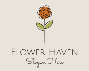 Minimalist Peony Flower logo design