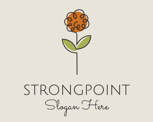 Treatment - Minimalist Peony Flower logo design