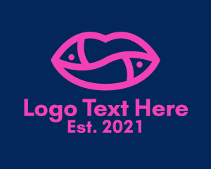 Makeup - Hot Pink Lips logo design