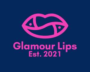 Hot Pink Lips  logo design