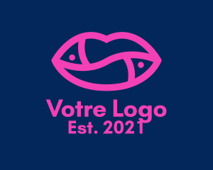 Makeup - Hot Pink Lips logo design