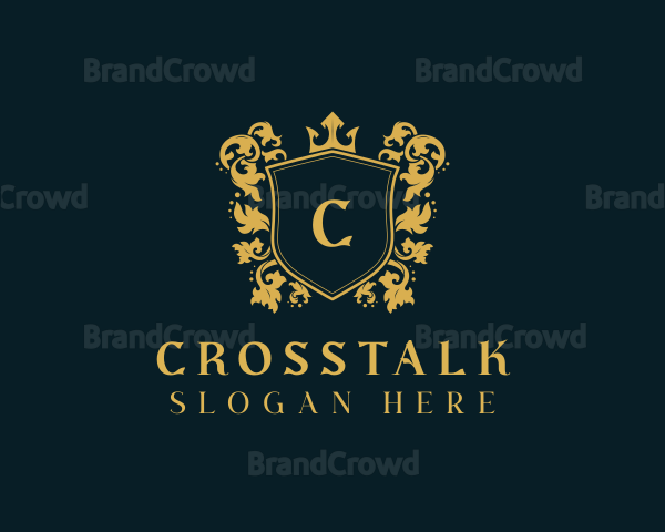 Crown Wreath Regal Shield Logo