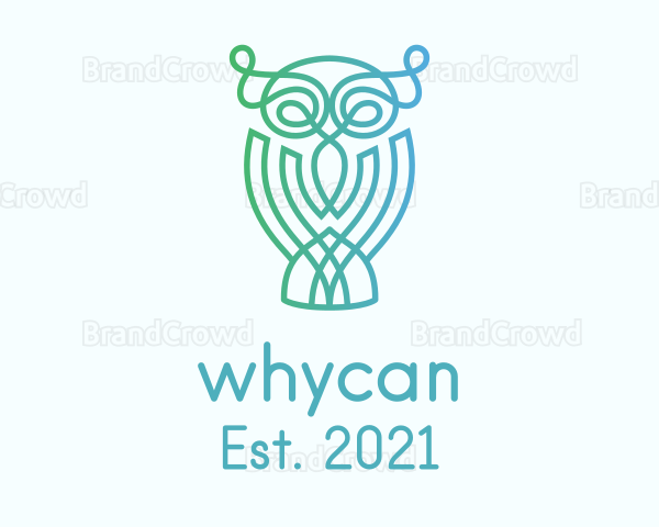 Gradient Owl Outline Logo
