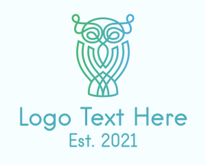 Barn Owl - Gradient Owl Outline logo design