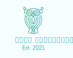 Owl - Gradient Owl Outline logo design