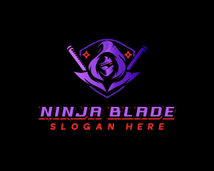 Swords Ninja Shield logo design