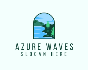 Lagoon - Pine Forest Lake Badge logo design