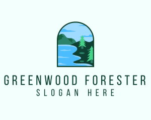 Pine Forest Lake Badge logo design