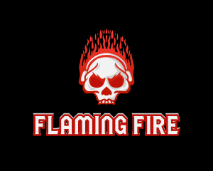 Flaming - Flaming Skull Headphones logo design