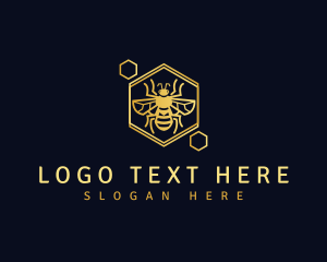 Bee - Luxury Bee Hexagon logo design