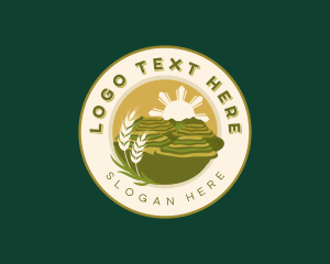 Farming - Philippine Rice Terraces Landscape logo design