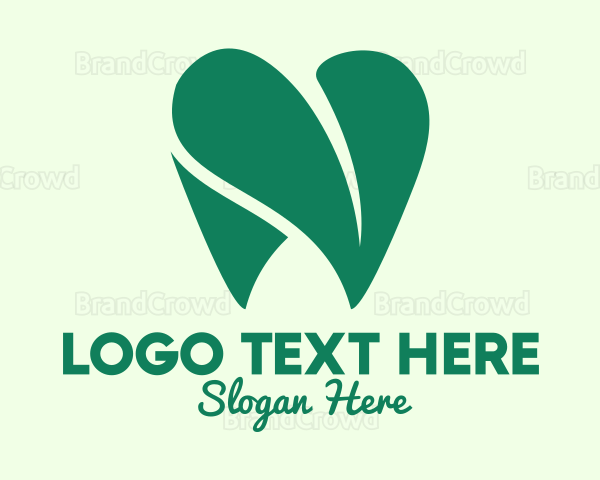 Green Eco Dentistry Heart Logo