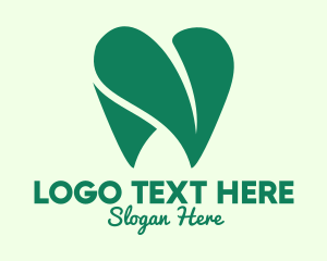 Leaf - Green Eco Dentistry Heart logo design