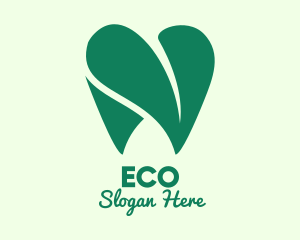 Molar - Green Eco Dentistry Heart logo design