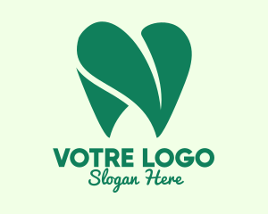Molar - Green Eco Dentistry Heart logo design