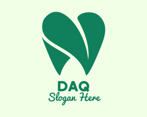Green Eco Dentistry Heart logo design