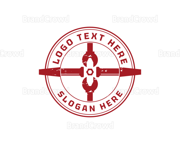 Plumbing Pipe Wrench Repair Logo