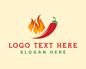 Spicy - Hot Chili Fire Grill logo design