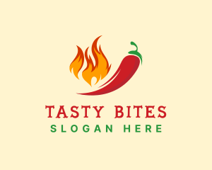 Delicious - Hot Chili Fire Grill logo design