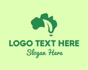 Australia - Organic Leaf Map logo design