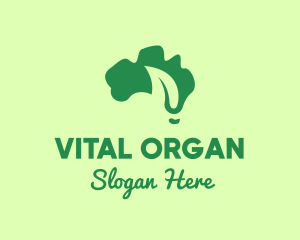 Organic Leaf Map logo design