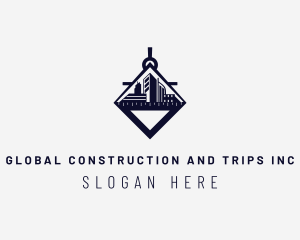 Compass Construction Building logo design