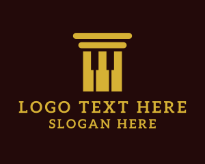 Greek - Music Piano Column logo design