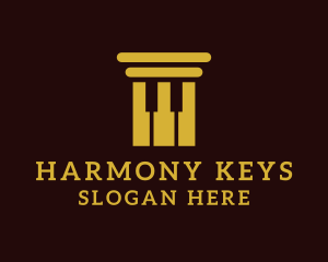 Pianist - Music Piano Column logo design