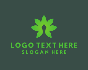 Writer - Leaf Pen Writer logo design