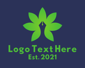 Fountain Pen - Leaf Pen Writer logo design