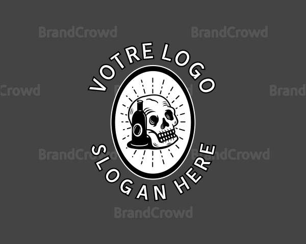 Liquor Skull Drink Logo