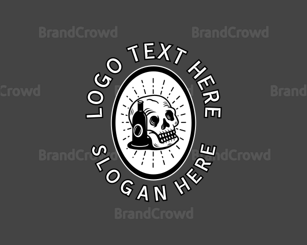 Liquor Skull Drink Logo